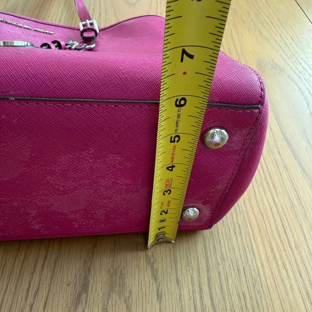 Michael Kors Saffiano Leather Tote Bag Womens Large Pink Barbie Preppy Travel